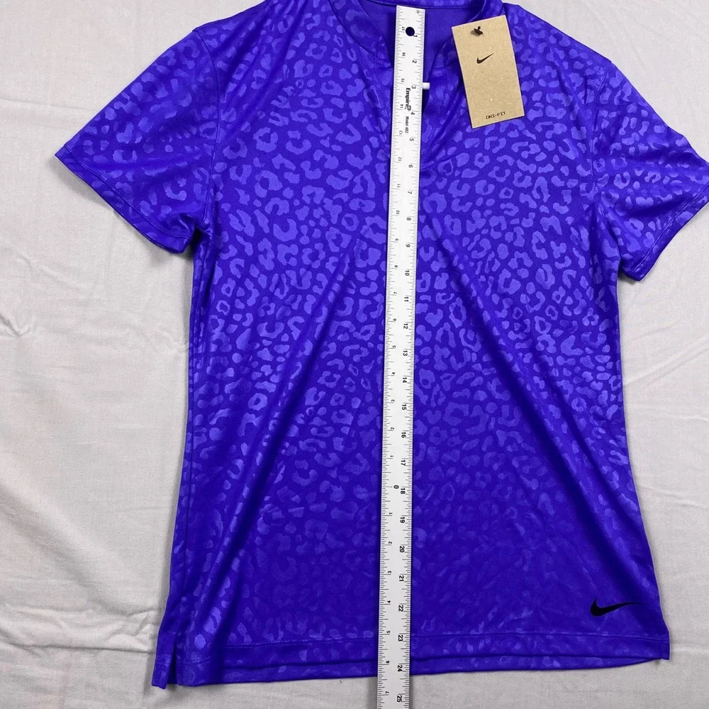 Nike Dri-FIT Victory Golf Polo Women S Purple Leopard Print Breathable NWT